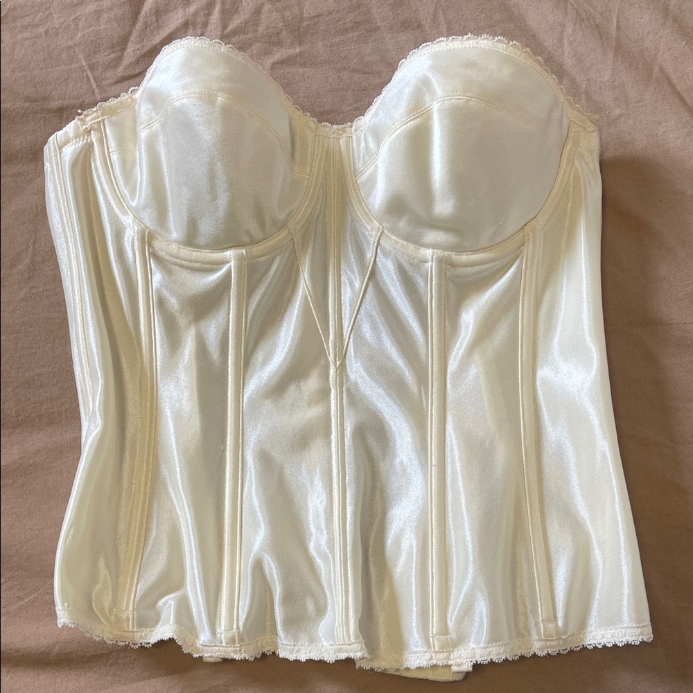 Dominique Ivory Satin Longline Bustier